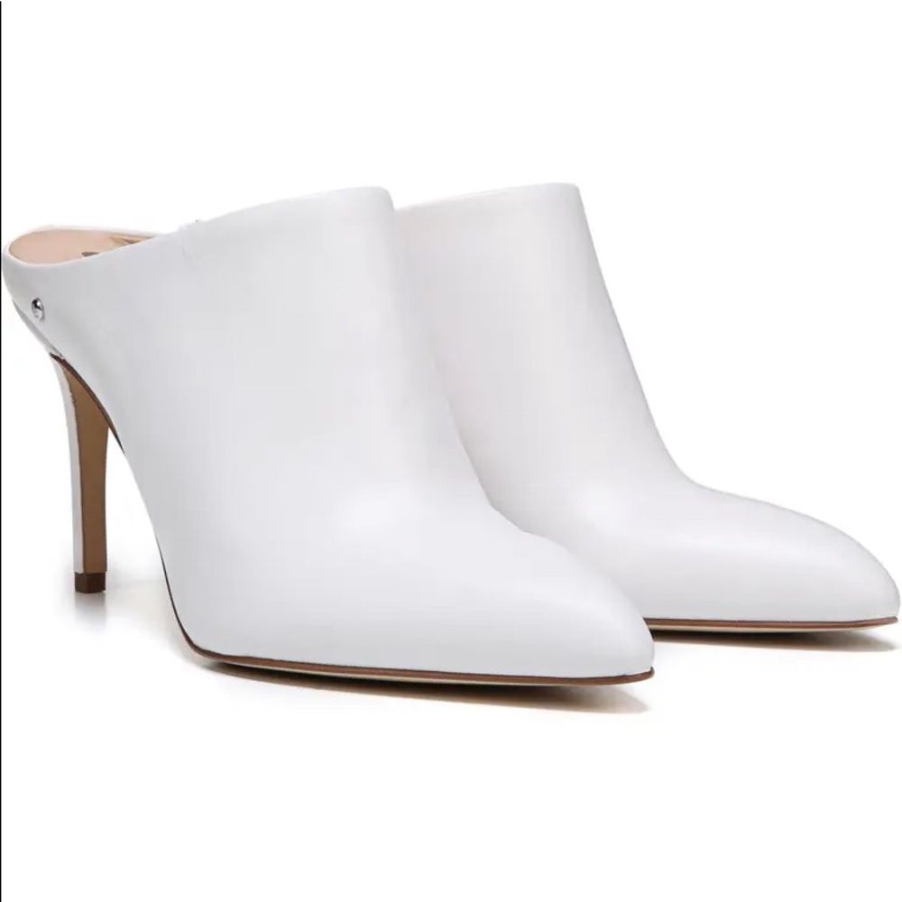 Sam Edelman White Heel Mules